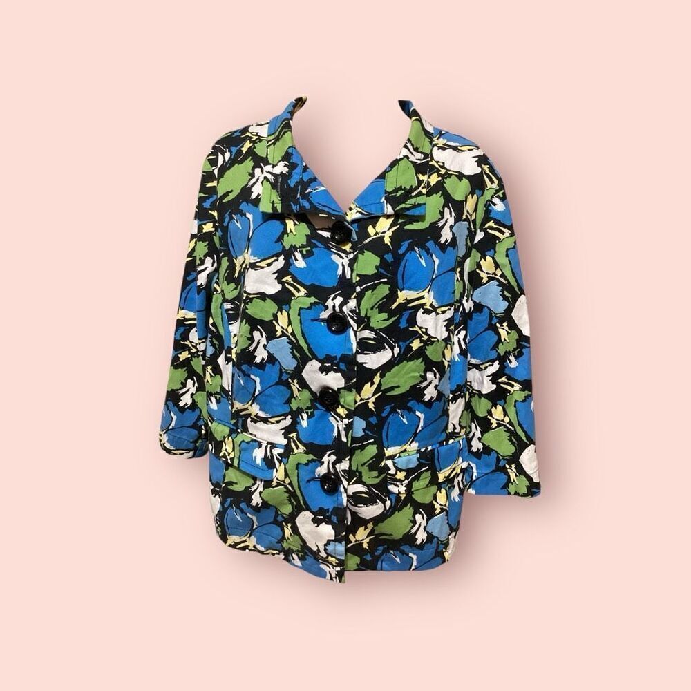 1X Charter Club Women Jackets Blazer Floral